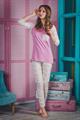 Пижама Caramel: футболка с цветным карманом и штаны - 11826