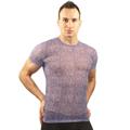 Фиолетовая облегающая футболка с рисунком-ячейками - 8951
