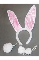 Уши кролика с меховым хвостиком