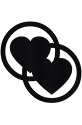 Чёрные пестисы в форме сердечек в круге «Round Hearts»