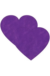 Фиолетовые наклейки для грудь а виде сердец