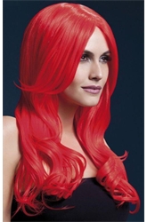 Красный парик Khloe с длинной челкой